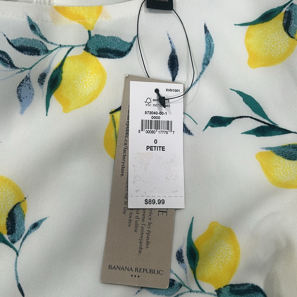Banana Republic Yellow Lemon Print Mini Dress - Picture 5 of 9